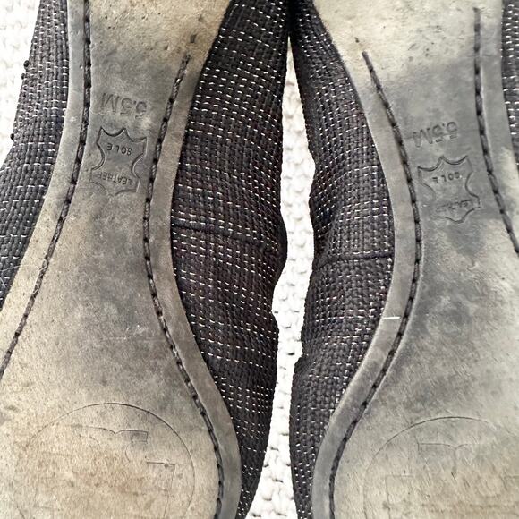 Tory Burch Black Gold Tweed Fabric Caroline Classic Reva Ballet Flats Shoes 6.5 - Picture 11 of 12